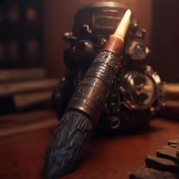 a pen on top of a wooden table