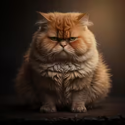 a large orange cat sitting on a surface