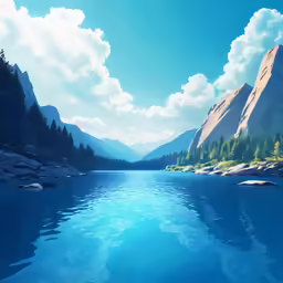 an image of the blue waters in a beautiful landscape