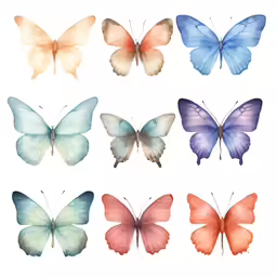 an image of several butterfly with the same colors