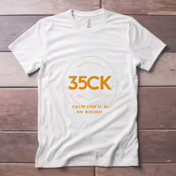 white 350k t - shirt against wooden background