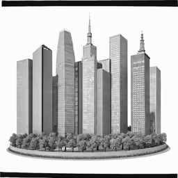 an architectural model of the tall skyscrapers of new york
