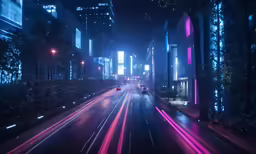 a night time city street filled with traffic