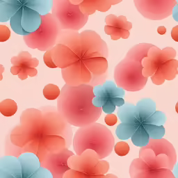 a background with red and blue flowers on a pink background