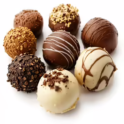 a selection of different chocolates sitting next to each other