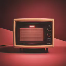 an old tv is turned to an alarm