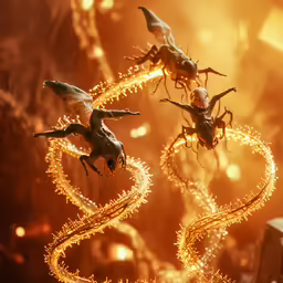 a bunch of animals are on some sparkles