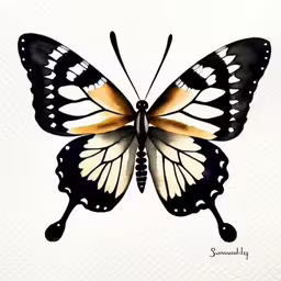 a picture of a butterfly on a white sheet