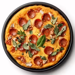 a pizza that has toppings and leafy greens on top