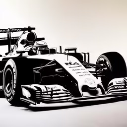a black and white drawing of a car