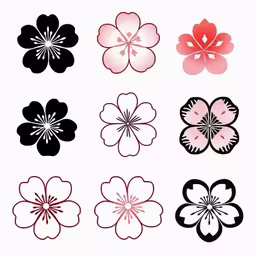 some flowers, each with different shapes and sizes,a group of flowers that are sitting next to each other