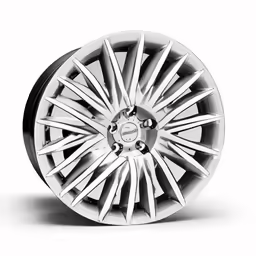 a car wheel is shown with the wheels painted silver