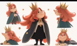 an animated image of an adorable princess with many faces