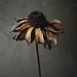 a large sunflower on top of a green plant