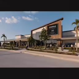 the exterior of the palm tree shop has a sign that says palm tree shop