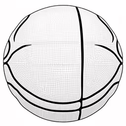 a basketball with a ball inside it,a drawing of a basketball on a white background,a basketball is shown with its net in front,an basketball ball with two lines and a white background,a white basketball is drawn through the net