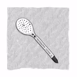 a spoon with black ink and white background