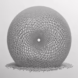 a large sphere with an irregular opening