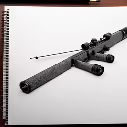 a pen and a drawing of an object
