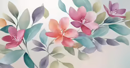 the painting on the wall shows colorful flowers and leaves