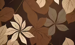 the wall is decorated with leaf designs