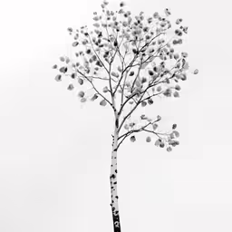 the white tree has lots of silver bells on it