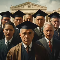 an image of people with graduation caps on
