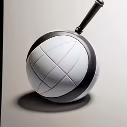 the baseball is leaning against the grey wall