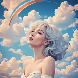 an image of a beautiful woman with grey hair