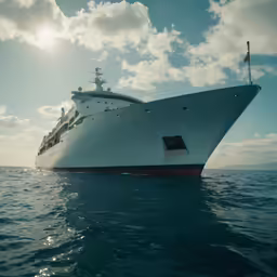 a large cruise ship out in the ocean