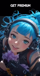 a poster featuring a character dressed as a cyber girl