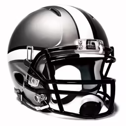 a football helmet is shown against a white background