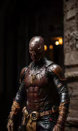 a close up of a person dressed in a costume