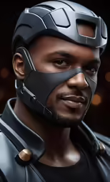 the avengers costumer is wearing a mask