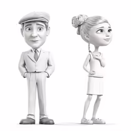 a man and woman in white outfits are standing next to each other