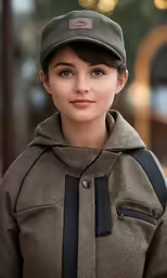the woman is in her military uniform