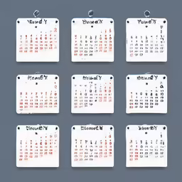 the four months are highlighted in this calendar page