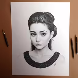 a drawing of a girl in a dress