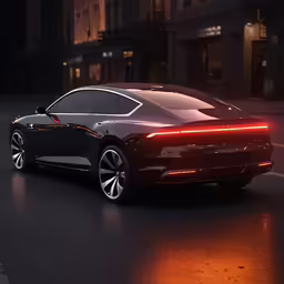 the electric concept car is shown at night
