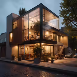 large multilevle house with large balcony and planter outside