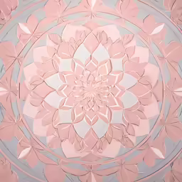 the painting is designed with a circular rose design on it