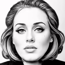 a black and white drawing of a beautiful woman