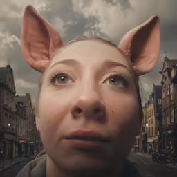 a woman with an ear decoration is looking ahead
