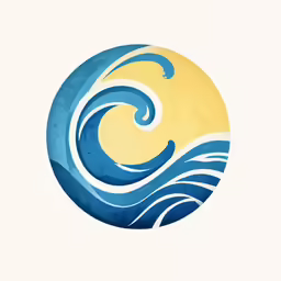 a wave in the middle of a circle