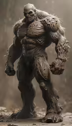 a monster from a movie is running on the ground
