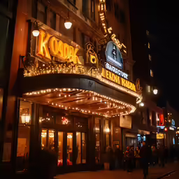 a large building that has many lights on it