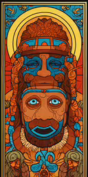 the face of jesus in an ornate framed image,an image of a man with many faces