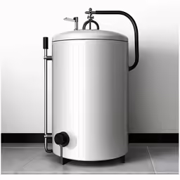 an image of a large water tank by a wall