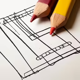 pencils resting on top of a drawing