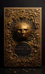 a large metal plaque sitting in the middle of a room